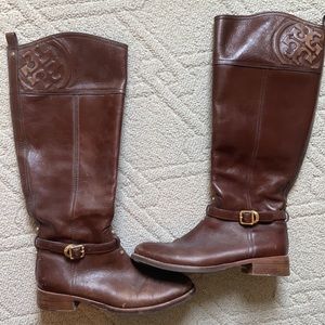 Tory Burch Leather Riding Boots